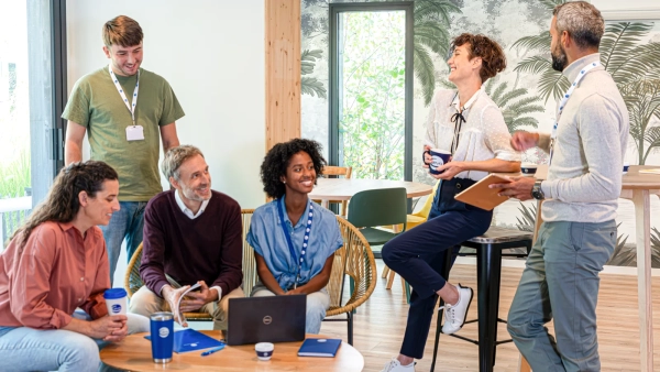 Ceva employees collaborating on a project